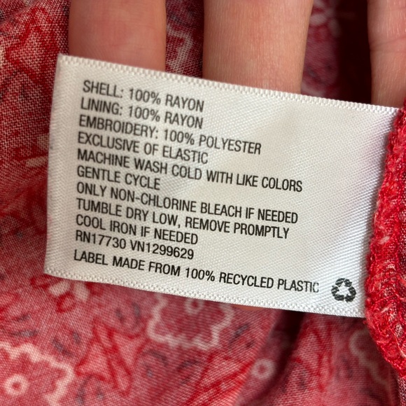 Xhilaration sundress long red XXL embroidered top bohemian tribal geometric maxi - Picture 15 of 16